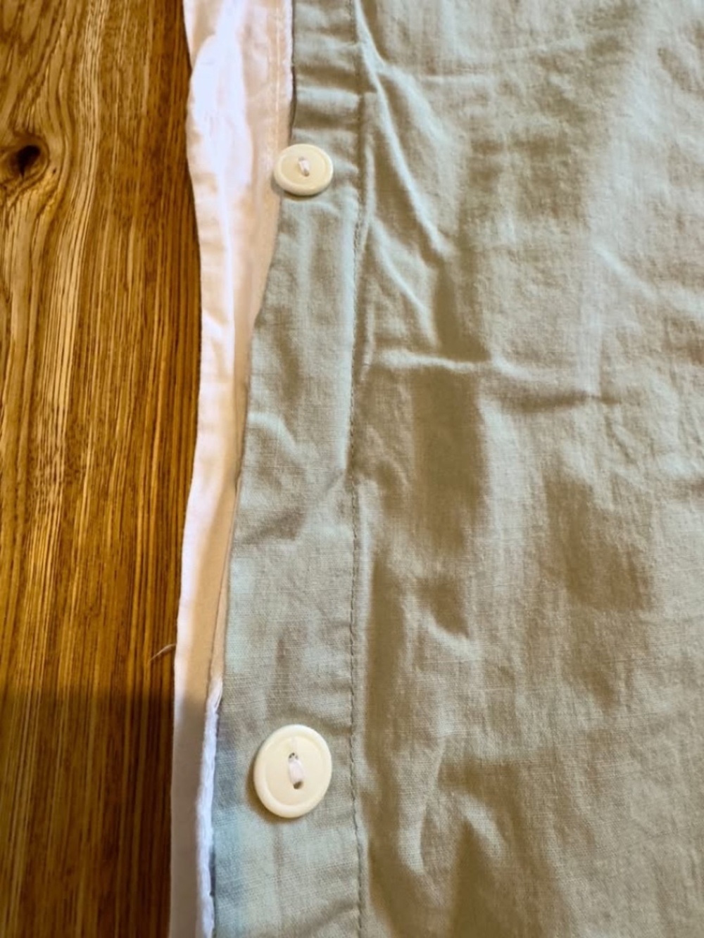 Vintage Light Weight Cotton Sage/White Full Duvet Cover and 2 Shams - Picture 5 of 5